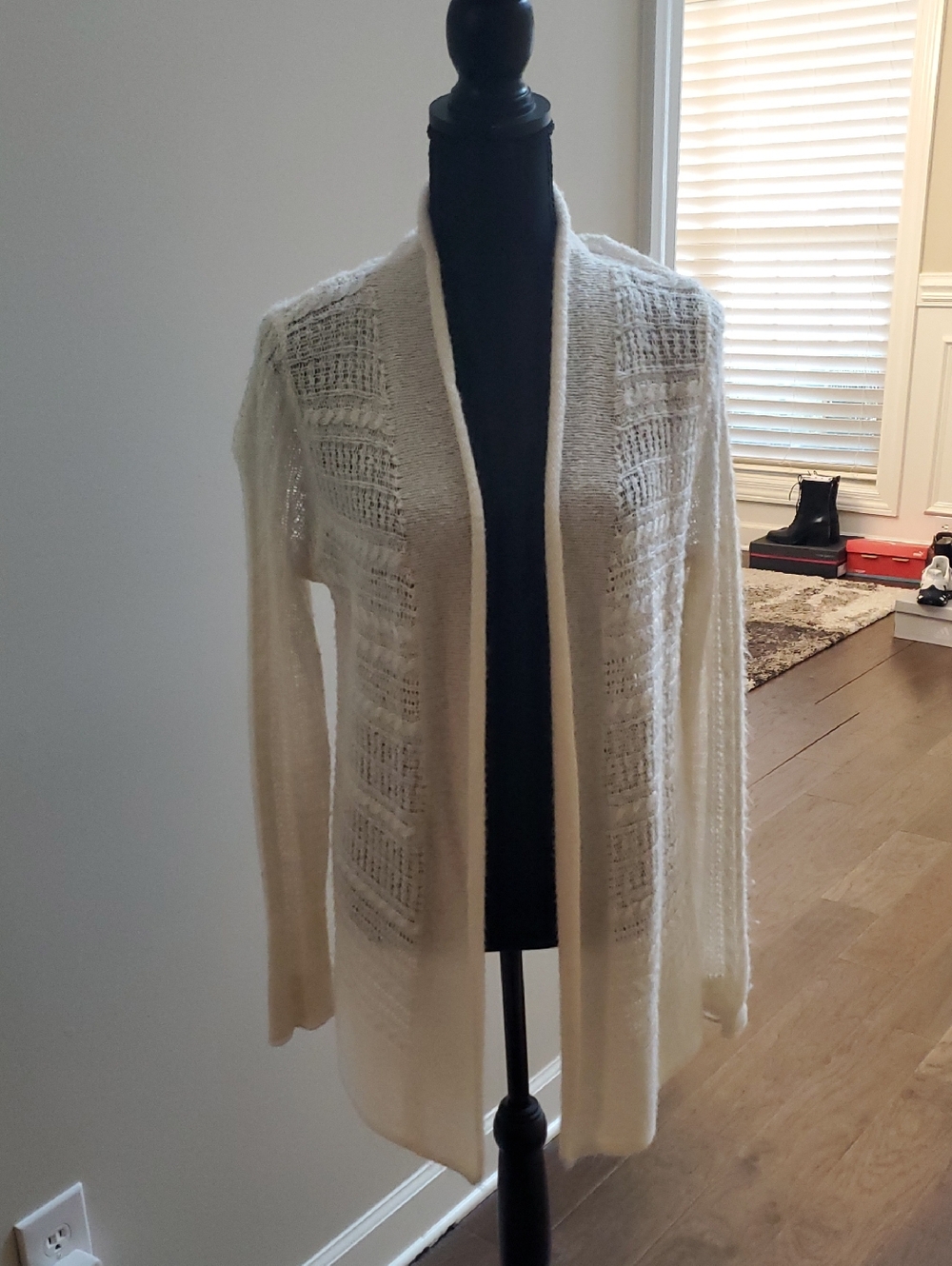 Sonoma Lightweight Open-Knit Cream Cardigan